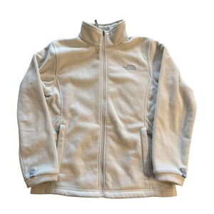Girls Large North Face cream zip up jakcet